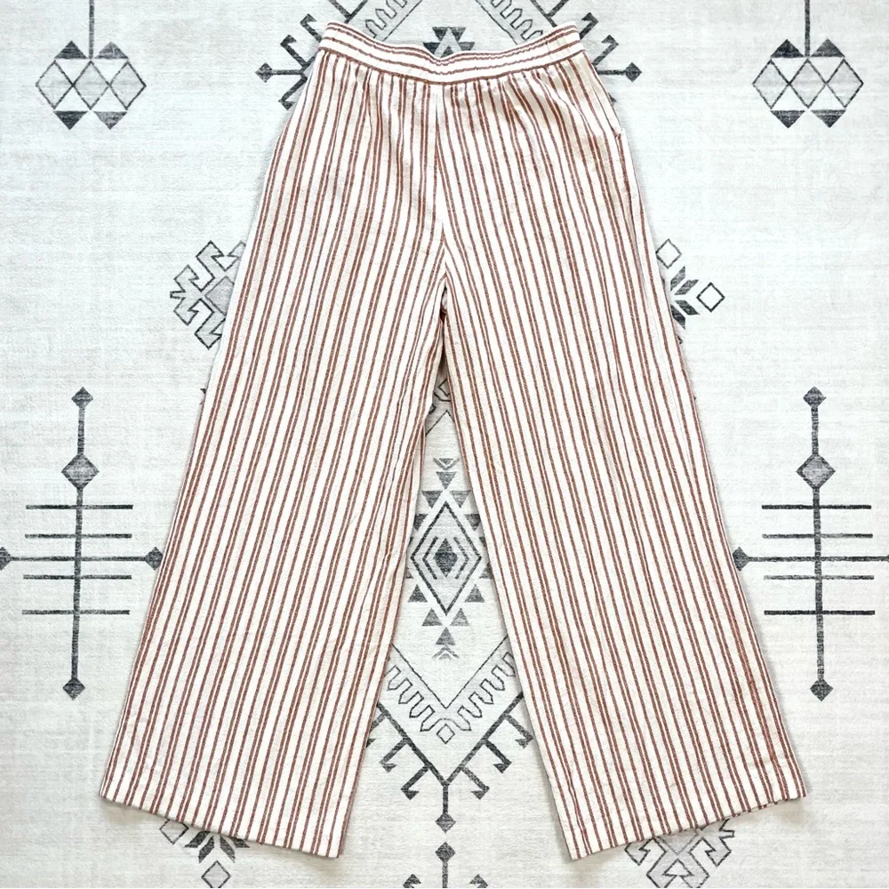 Zara TRF Collection Striped Wide Leg Trousers Medium NWOT